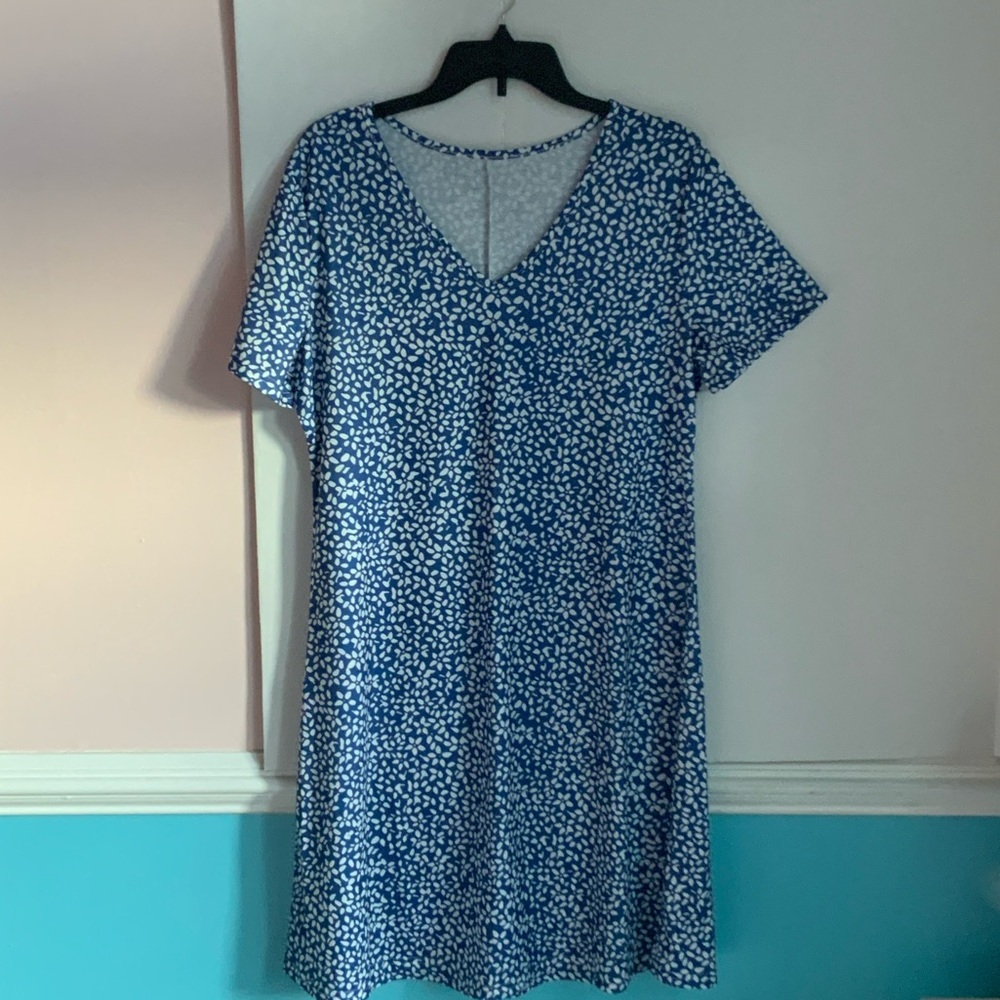 Blue and White Floral Dress